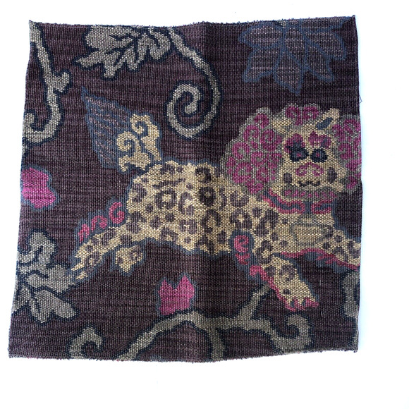 Schumacher KHOTAN WEAVE fabric 16.5" square Aubergine Brown Purple Pink Sample - Picture 1 of 8